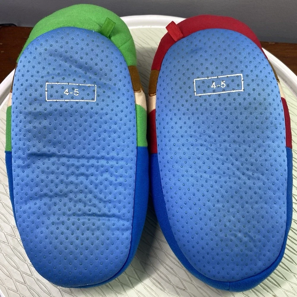 Nintendo Super Mario Bros 3D Plush Bedroom‎ Slippers Boy Or Girl Blue Youth 4-5